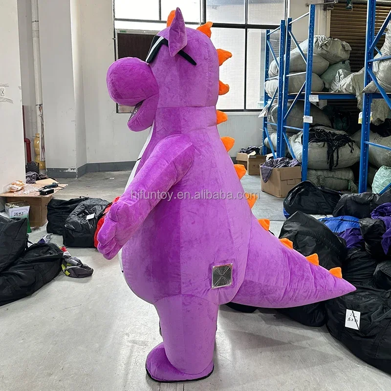 Inflatable Dinosaur Costume Adult - Adult Inflatable Purple Dinosaur Mascot Costume