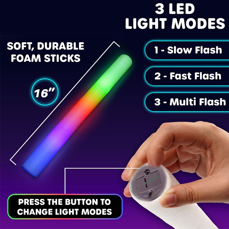 10/20/30pcs LED Glow Foam Stic - đánh giá và giá Flashing Led Foam Sticks Party
