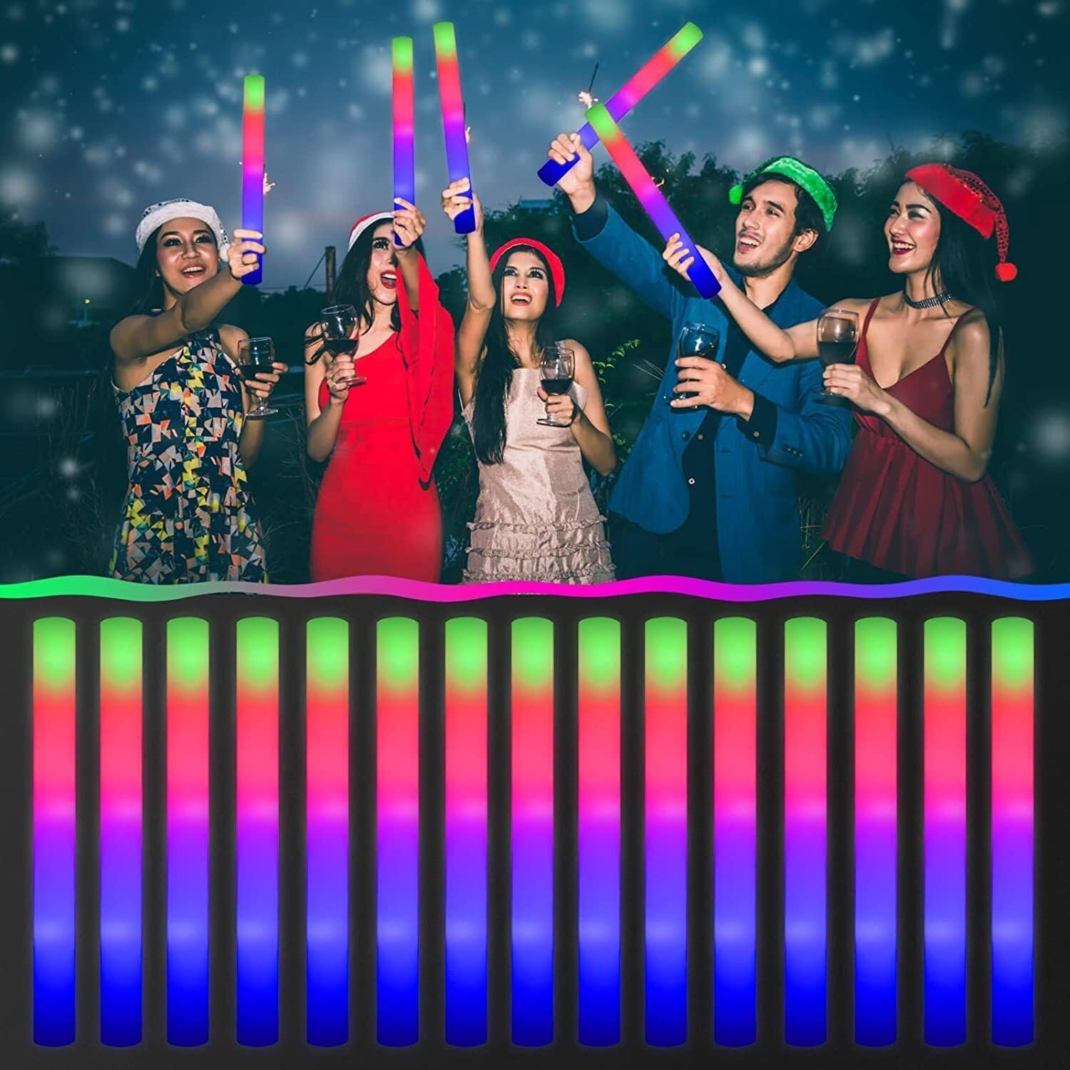42Pcs Colorful RGB Glow Foam S - đánh giá và giá Flashing Led Foam Sticks Party