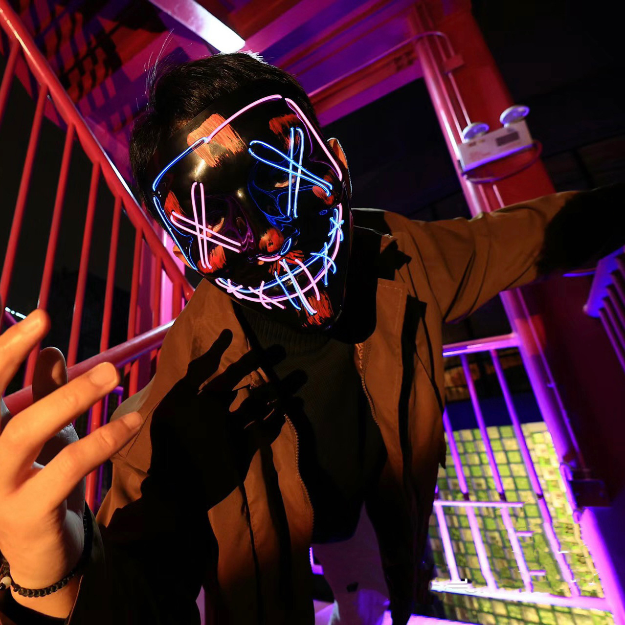 Halloween LED Light-Up Purge M - đánh giá và giá Led Purge Mask Halloween