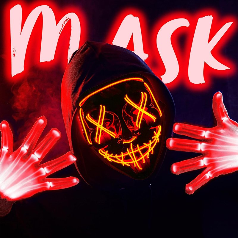 2026 Wireless Colorful Neon Li - đánh giá và giá Led Purge Mask Halloween