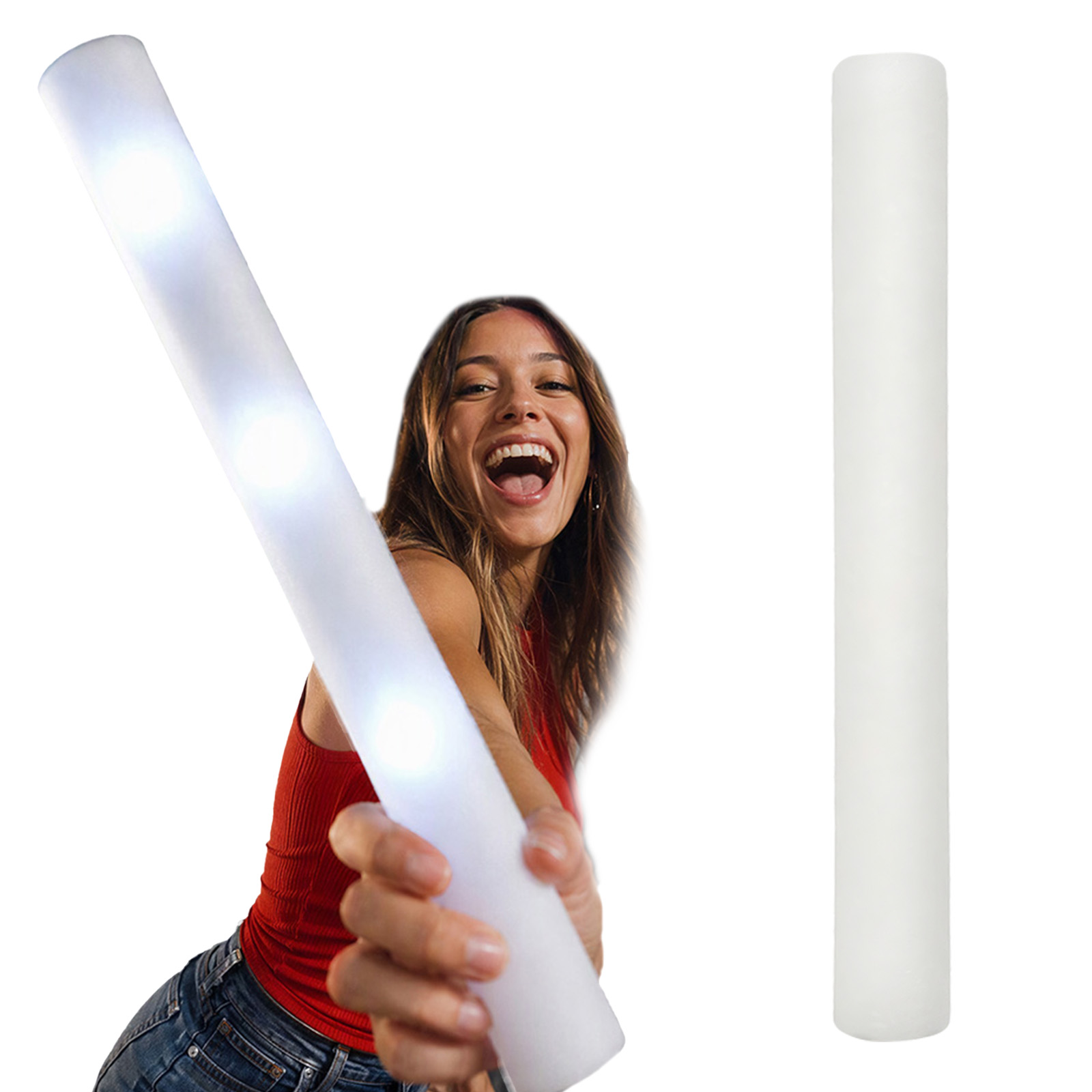 Reusable White Foam LED Glow S - đánh giá và giá Flashing Led Foam Sticks Party