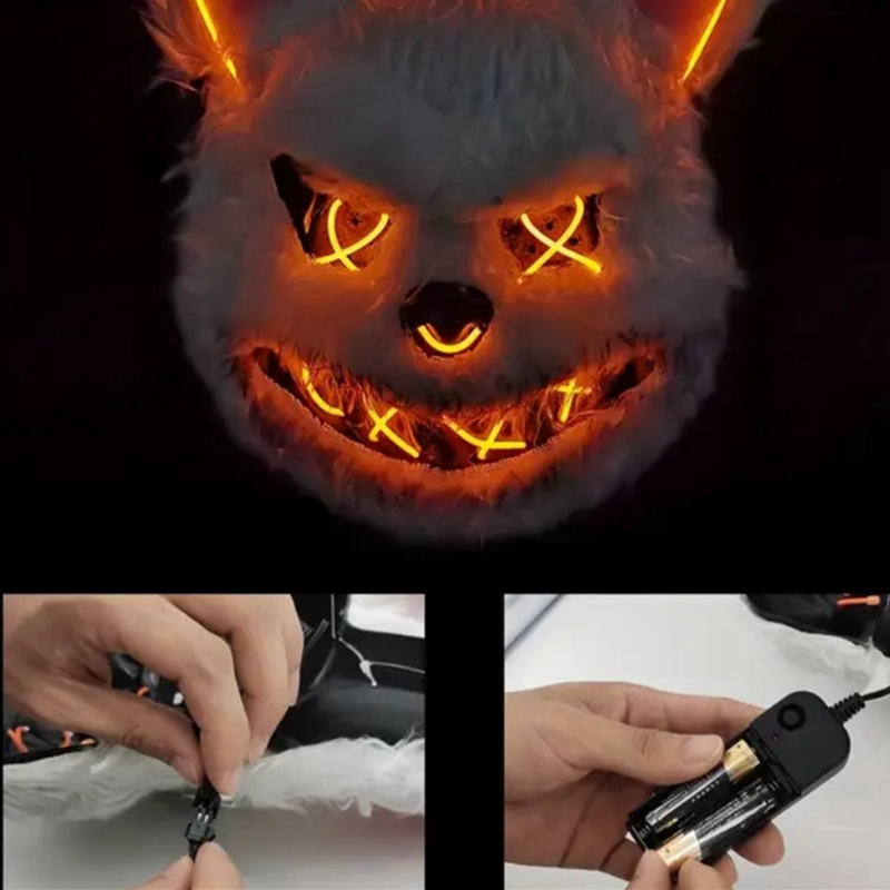 Halloween Luminous Mask Rabbit - đánh giá và giá Led Purge Mask Halloween