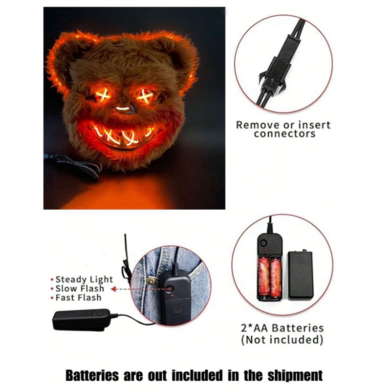 Halloween Luminous Mask Rabbit - đánh giá và giá Led Purge Mask Halloween